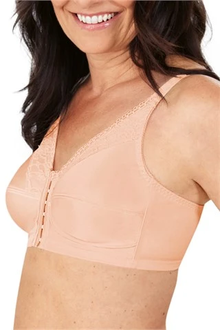Amoena Nancy Wirefree Front Fastening Pocketed Mastectomy Bra - Blush 44808