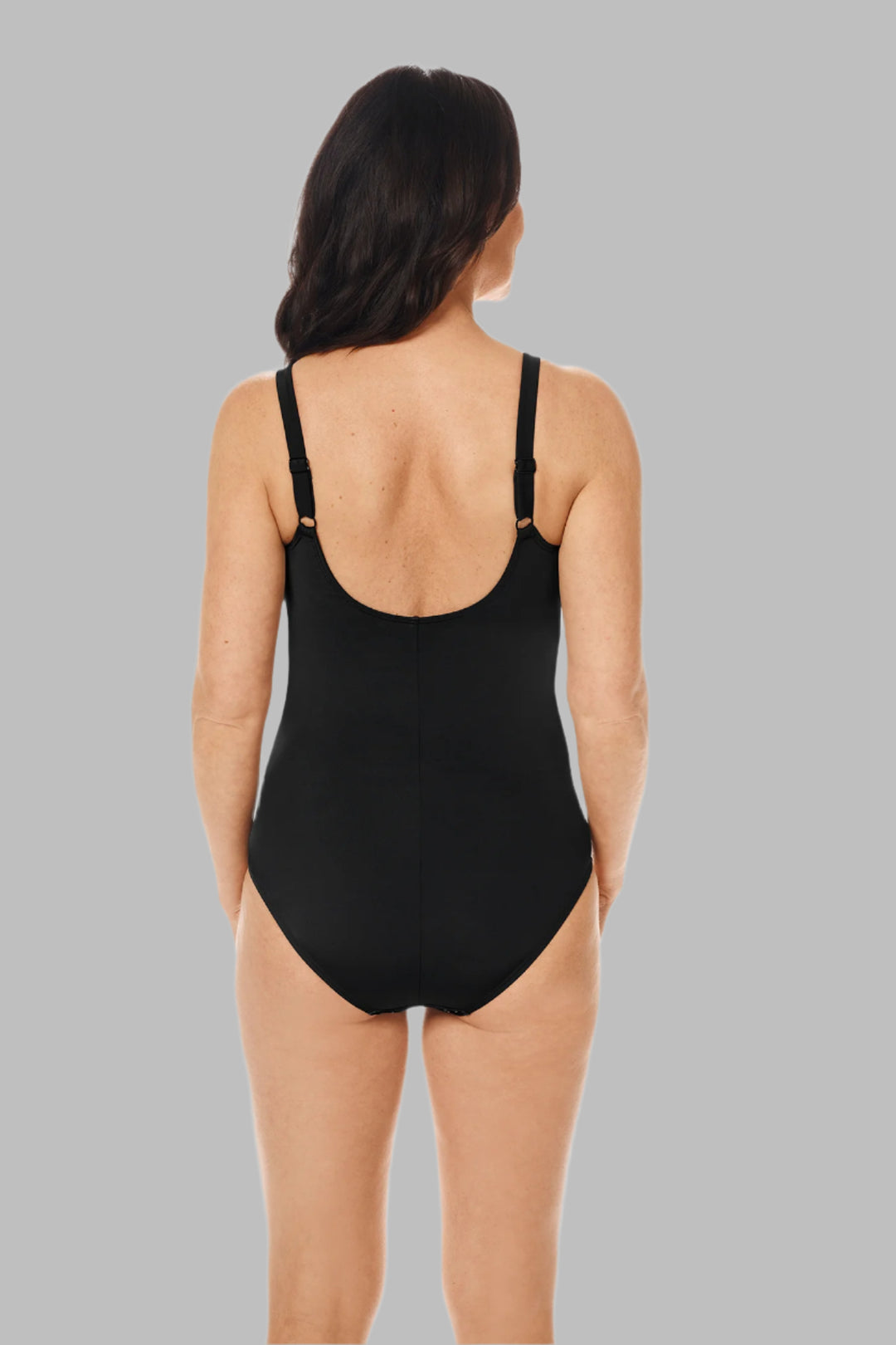 Amoena Santa Maria One Piece Pocketed Mastectomy Swimsuit - Black & White 71676