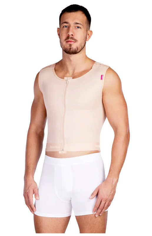 Lipoelastic MTm Comfort Male Post Surgery Compression Vest - Black