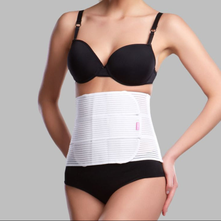Lipoelastic KP Special Abdominal Compression Binder - White 3 Panel (23cm Height)