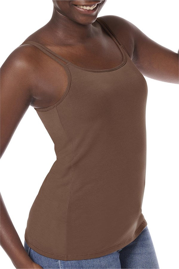 Amoena Valletta Pocketed Mastectomy Singlet/Cami - Mocha 44873