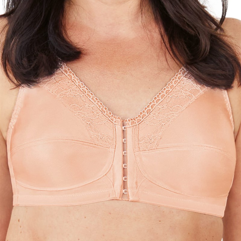Amoena Nancy Wirefree Front Fastening Pocketed Mastectomy Bra - Blush 44808