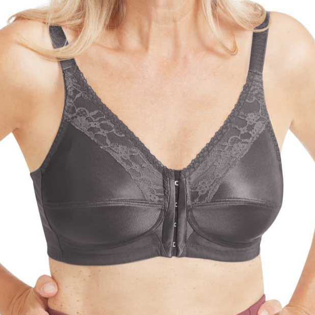Amoena Nancy Wirefree Front Fastening Mastectomy Bra - Dark Grey 44740 –  Breast Care Victoria