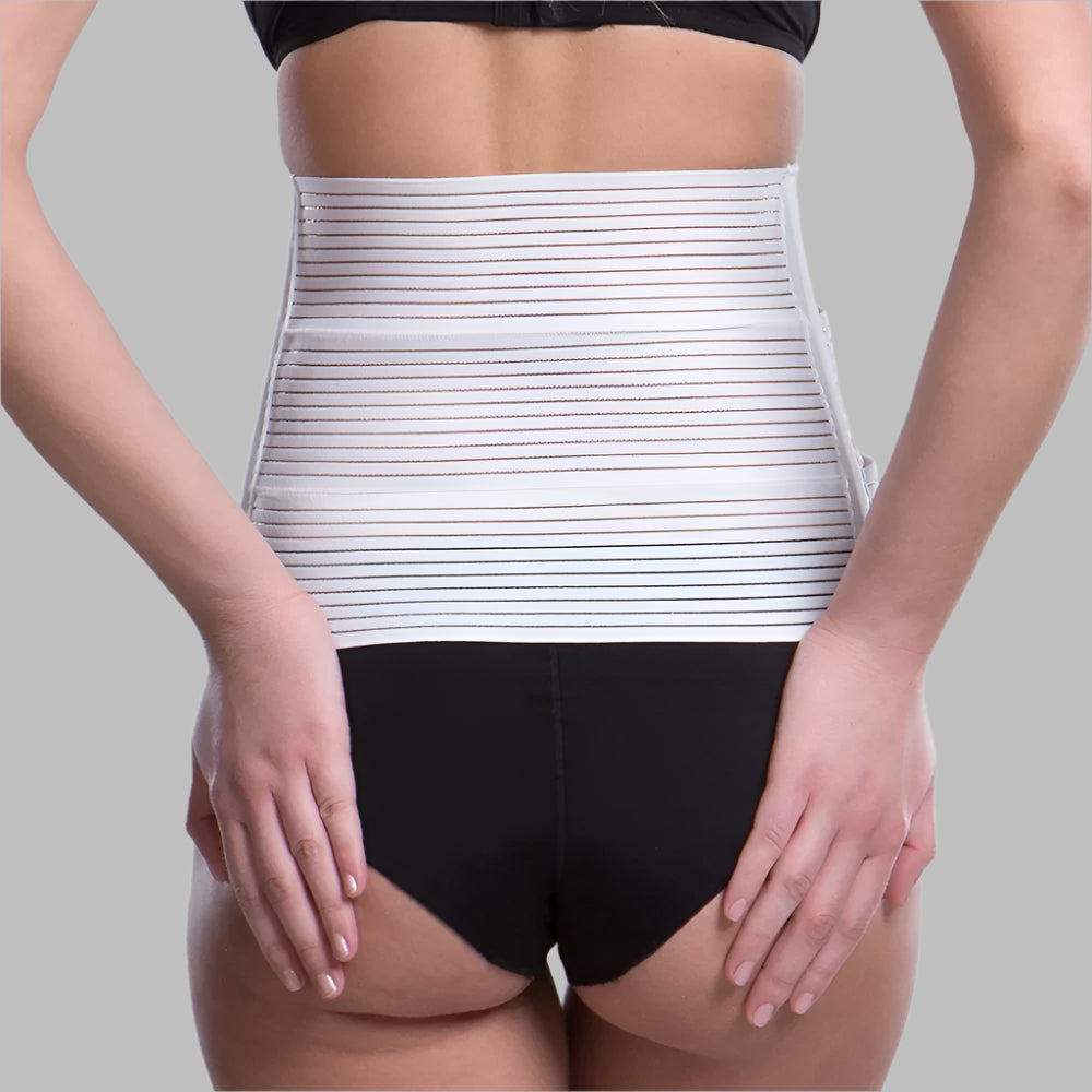 Lipoelastic KP Special Abdominal Compression Binder - White 3 Panel (23cm Height)