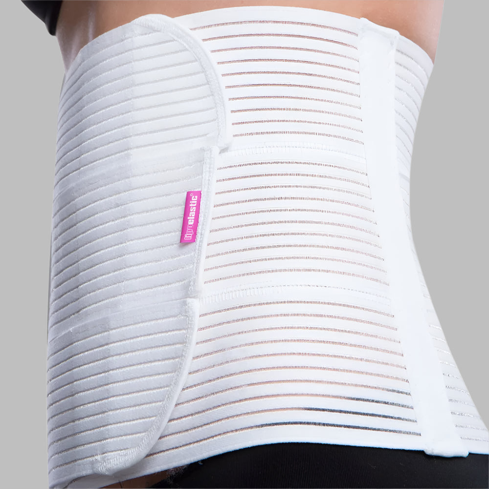 Lipoelastic KP Special Abdominal Compression Binder - White 3 Panel (23cm Height)