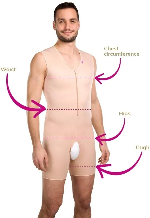 Lipoelastic MGmm Comfort MALE Post Surgery Compression Garment - Beige