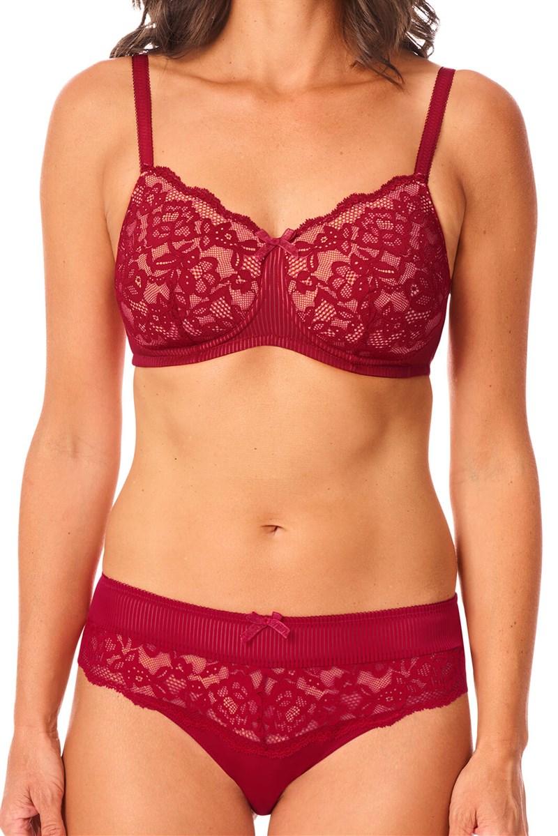 Amoena Kyra Padded Pocketed Mastectomy Non-Wired Bra - Chili/Sand - 44899