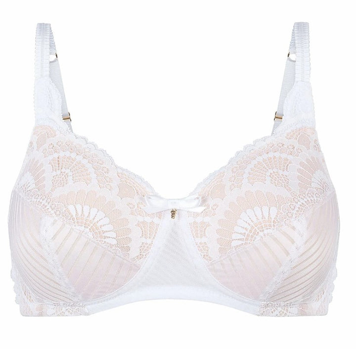 Amoena Karolina Padded Pocketed Mastectomy Bra -  White/Light Nude 44506