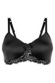 Amoena Arielle Padded Non Wired Pocketed Mastectomy Bra - Black / Off-White 44557