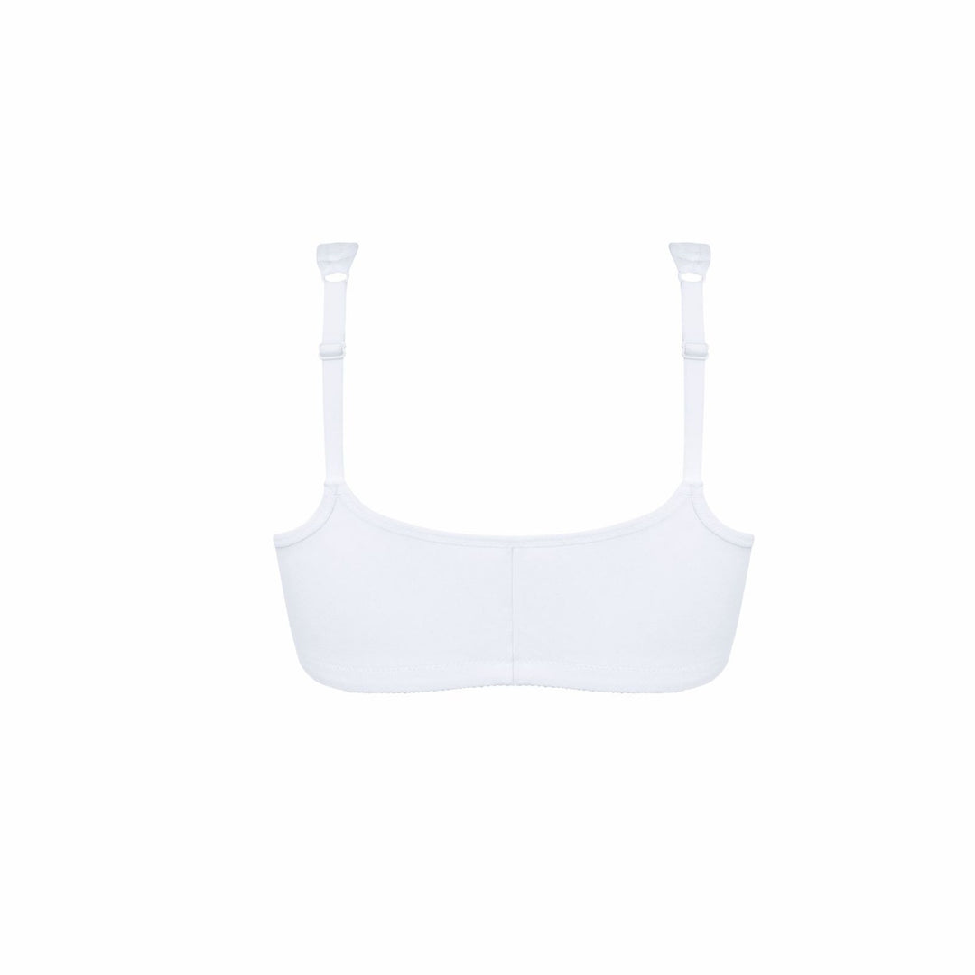 Amoena Fleur Wire Free Front Closure Pocketed Mastectomy Bra - White 44672