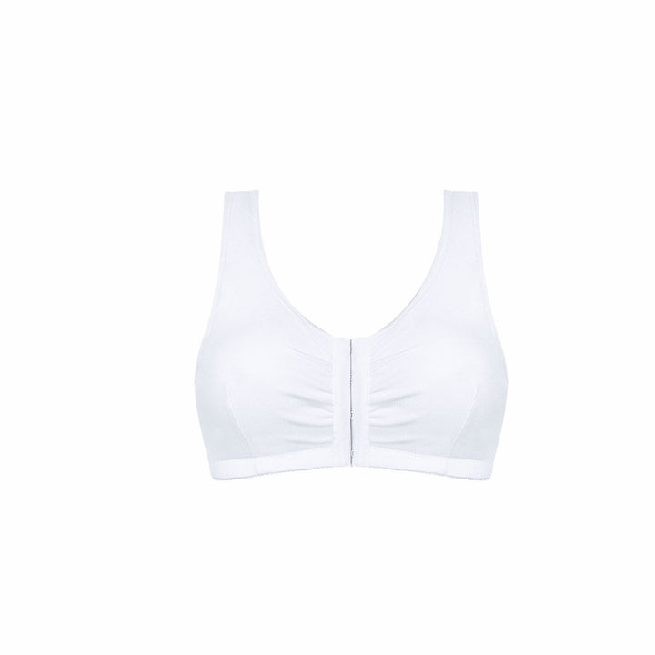 Amoena Fleur Wire Free Front Closure Pocketed Mastectomy Bra - White 44672