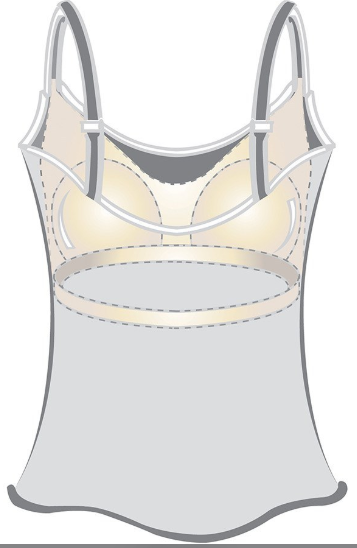 Amoena Valletta Pocketed Mastectomy Singlet/Cami - White 70230
