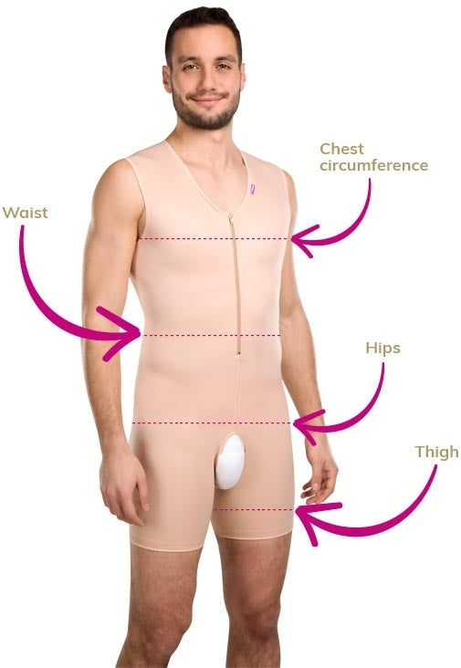 Lipoelastic MGmm Comfort MALE Post Surgery Compression Garment - Black