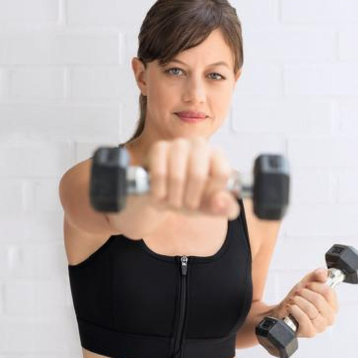 Amoena Zipper Front Active Mastectomy Bra - Black 44070