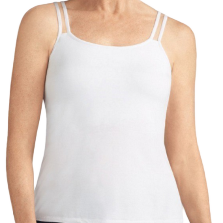 Amoena Valletta Pocketed Mastectomy Singlet/Cami - White 70230
