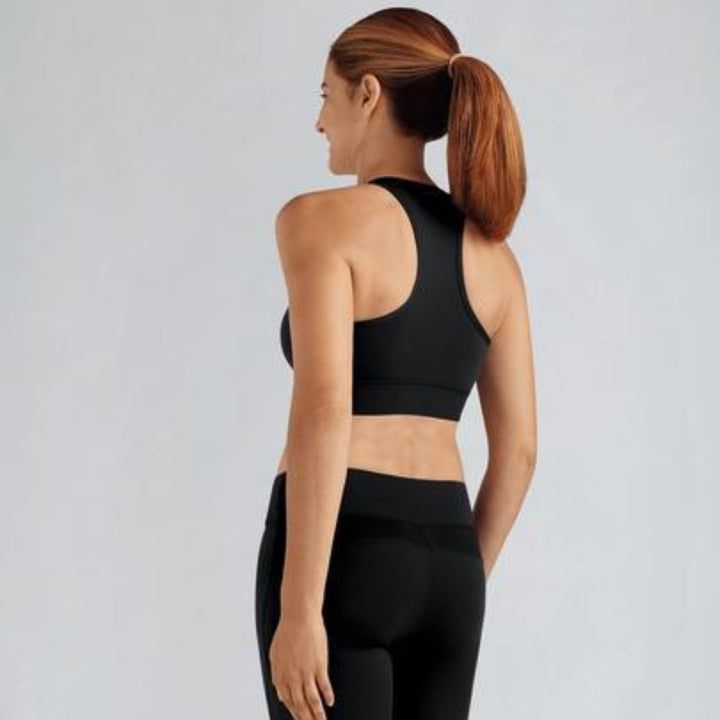 Amoena Zipper Front Active Mastectomy Bra - Black 44070