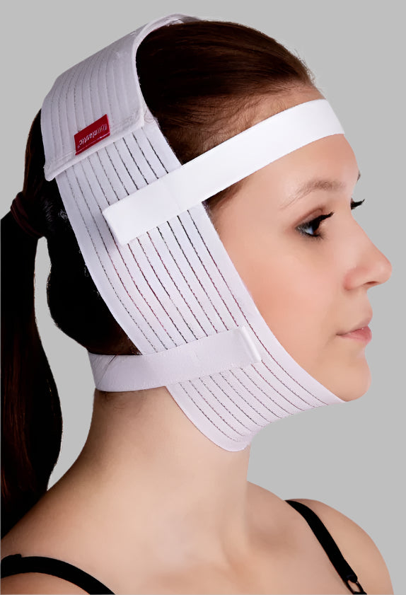 Lipoelastic FM 01 Unisex Facial Post Surgery Compression Garment - White