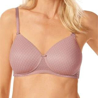 Amoena Danielle Padded Soft Non-Wired Pocketed Mastectomy Bra - Light/Dark Mauve 44920