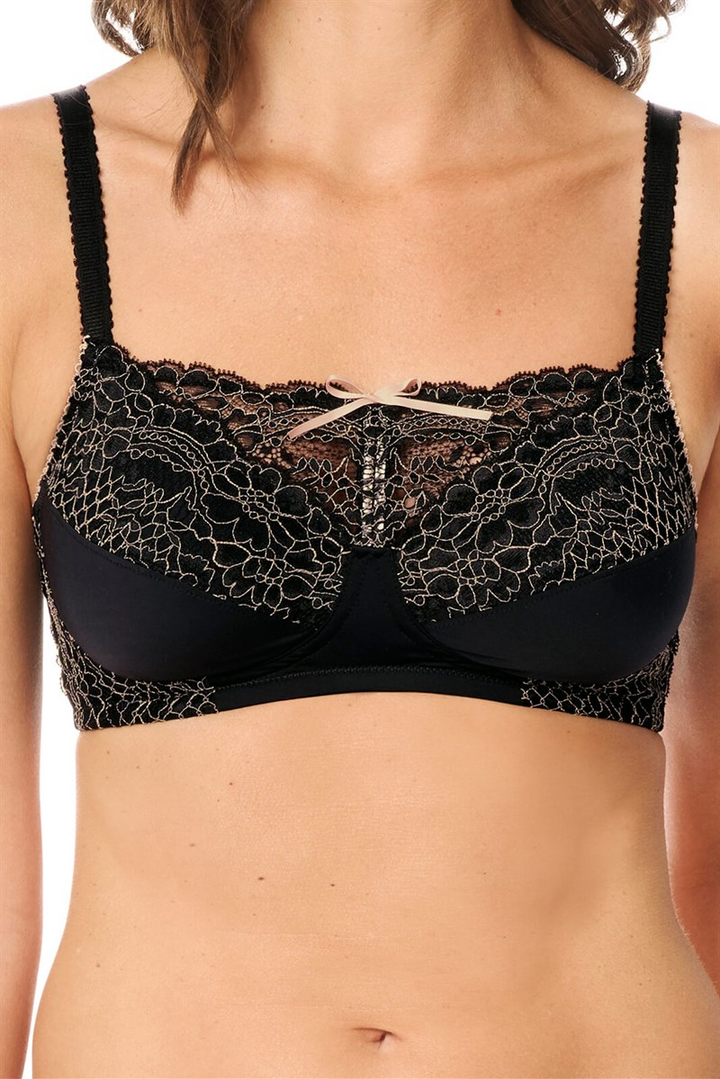 Amoena Alina Non-Wired Pocketed Mastectomy Bra - black/sand - 44891