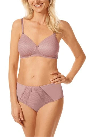 Amoena Danielle Padded Soft Non-Wired Pocketed Mastectomy Bra - Light/Dark Mauve 44920