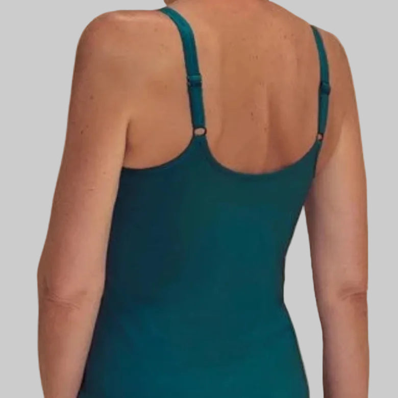 Amoena Valletta Pocketed Mastectomy Singlet/Cami - Deep Emerald 45131