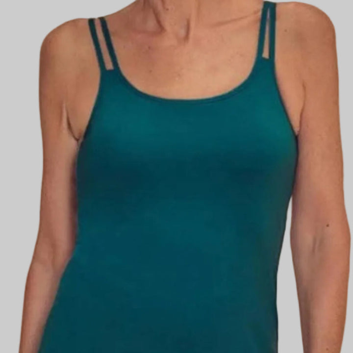 Amoena Valletta Pocketed Mastectomy Singlet/Cami - Deep Emerald 45131