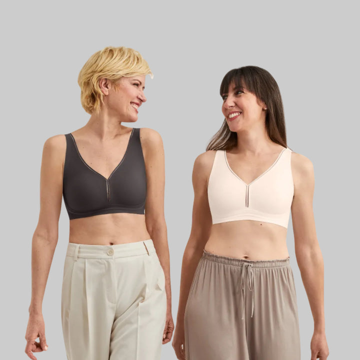 Amoena Wave Flow Pocketed Padded Mastectomy Bra - Anthracite 45144