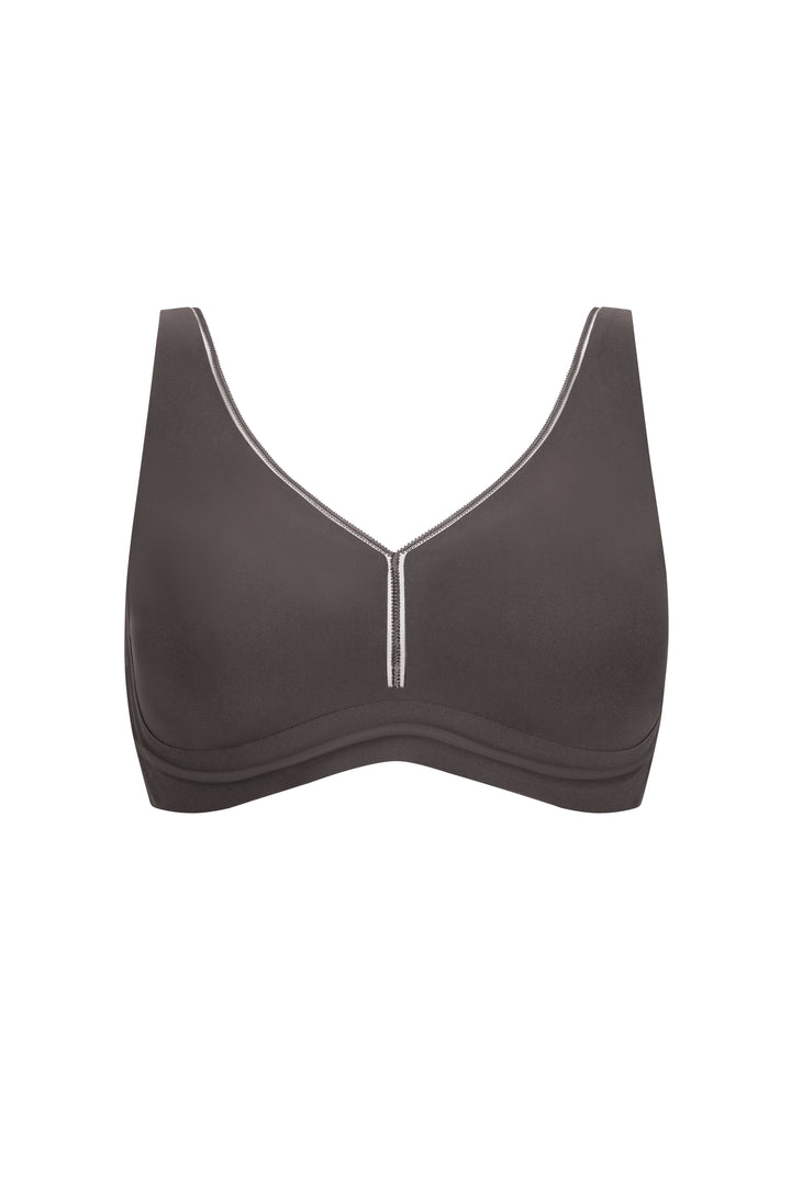 Amoena Wave Flow Pocketed Padded Mastectomy Bra - Anthracite 45144