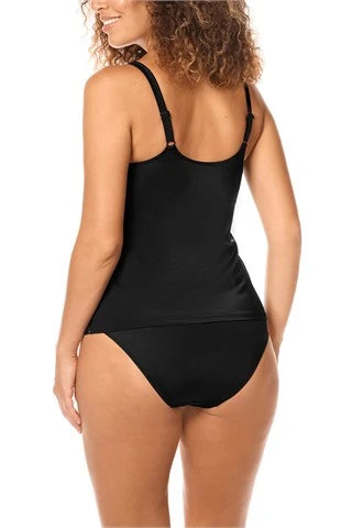 Amoena Santa Maria One Piece Pocketed Mastectomy Swimsuit - Black & White 71676