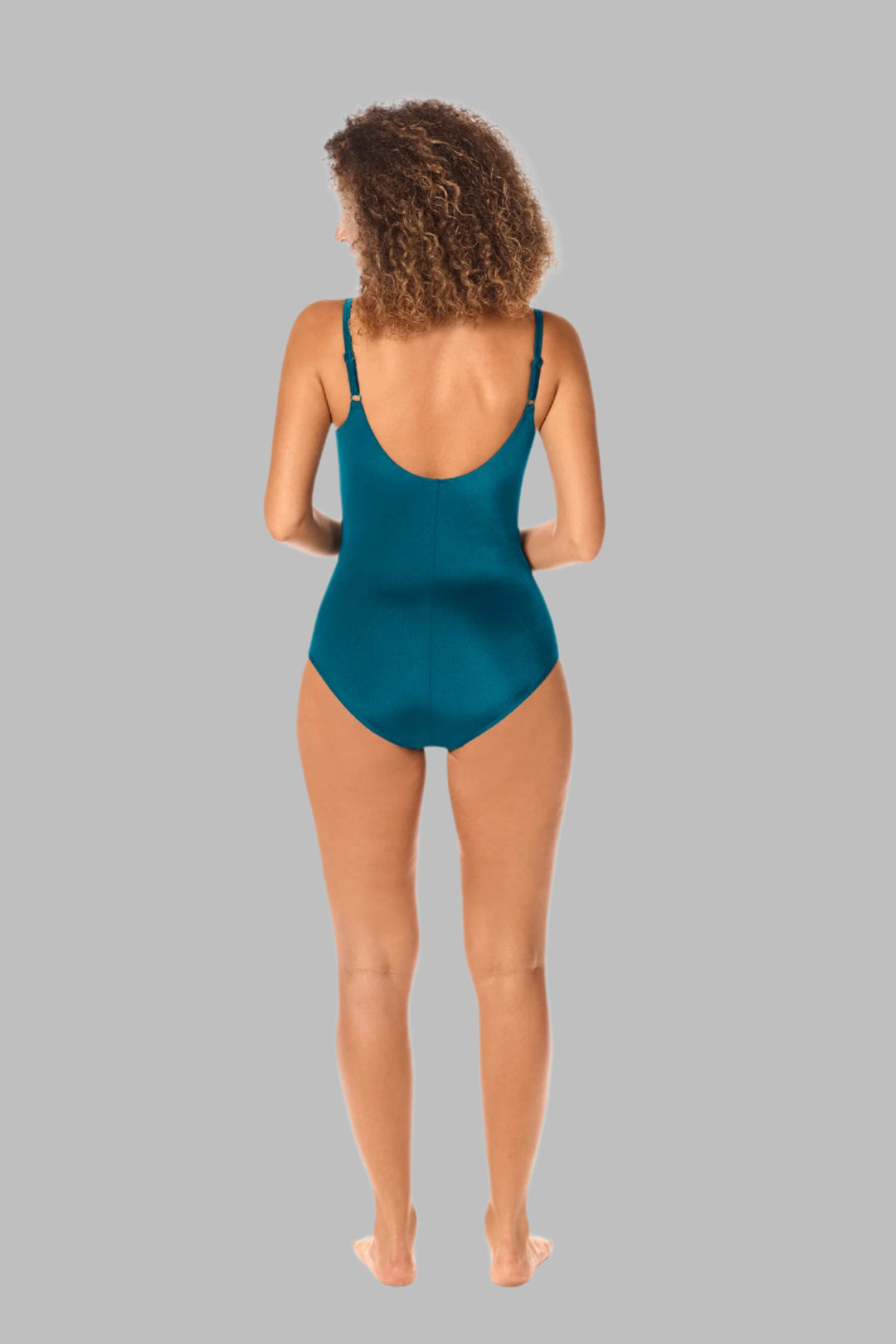 Amoena Crete One Piece Pocketed Mastectomy Swimsuit - Jade & Sand 71683