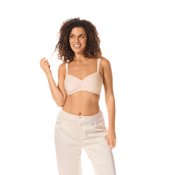 Amoena Cara Padded Non-Wired Pocketed Mastectomy Bra- Light Rose 44914