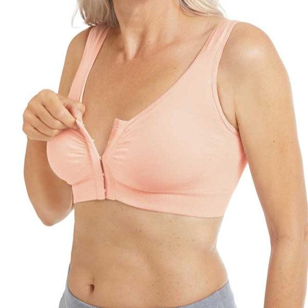 Amoena Clara Non-wired Front Closure Pocketed Mastectomy Bra - Blush 44743