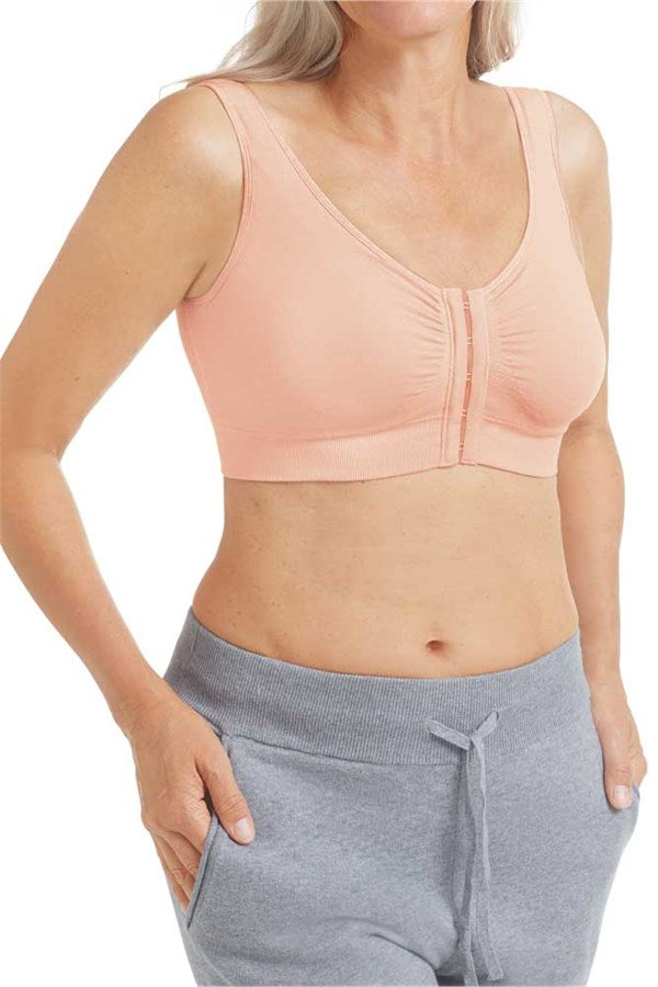 Amoena Clara Non-wired Front Closure Pocketed Mastectomy Bra - Blush 44743