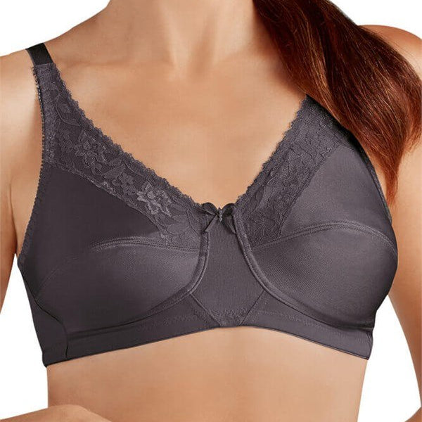 Amoena Nancy Wirefree Pocketed Mastectomy Bra - Dark Grey  44024