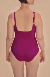 Amoena Treviso One Piece Mastectomy Pocketed Swimsuit - Berry 71802