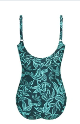 Amoena Salerno One Piece Mastectomy Pocketed Swimsuit - Deep emerald/ light jade 71797