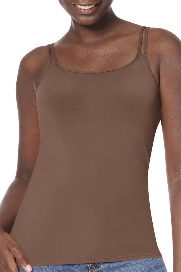 Amoena Valletta Pocketed Mastectomy Singlet/Cami - Mocha 44873