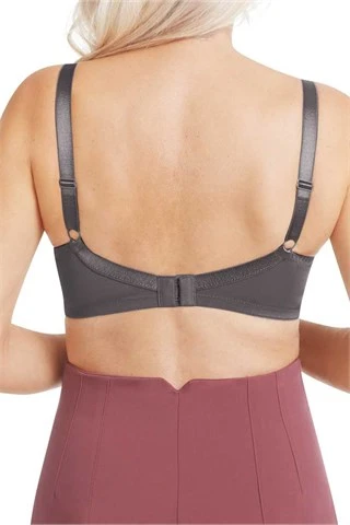 Amoena Nancy Wirefree Front Fastening Pocketed Mastectomy Bra - Dark Grey 44740