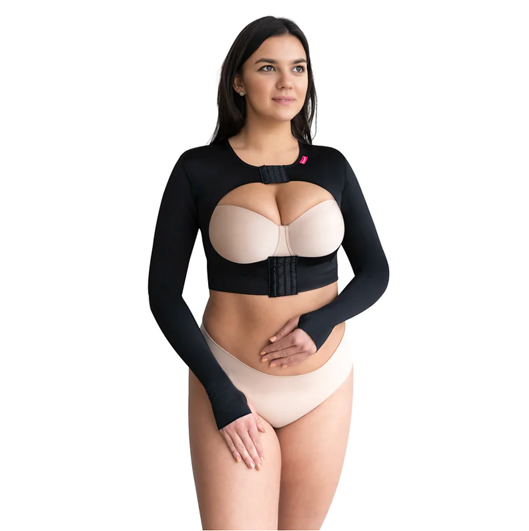 Lipoelastic APf (Black) Variant Sleeve Post Surgery Compression Garment - Black