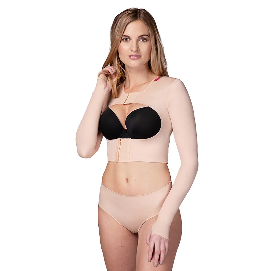 Lipoelastic APf Variant Sleeve Post Surgery Compression Garment - Natural