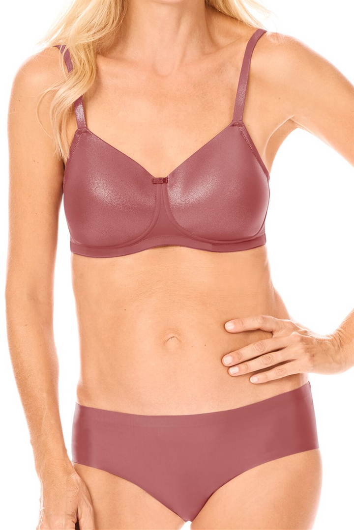 Amoena Ivy Padded Mastectomy Non Wired Bra - Sparkly Rouge - 44902