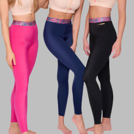 Lipoelastic Active Compression Leggings - (Black/Black Waistband)