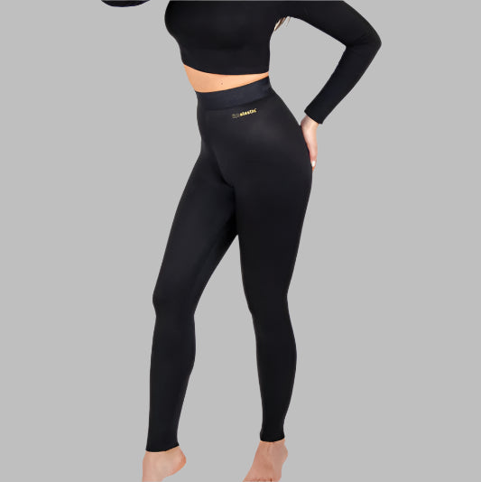 Lipoelastic Active Compression Leggings - (Black/Black Waistband)