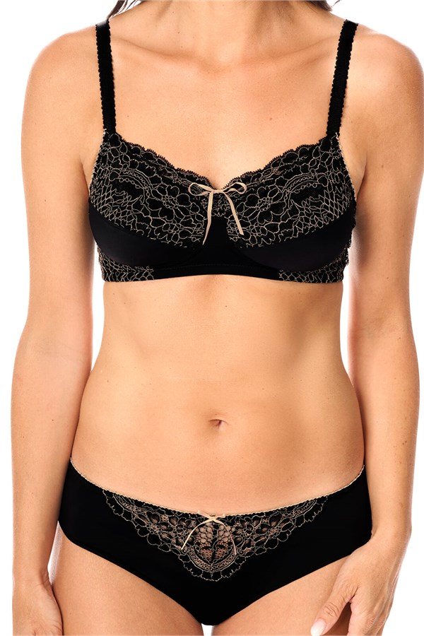 Amoena Alina Non-Wired Pocketed Mastectomy Bra - black/sand - 44891