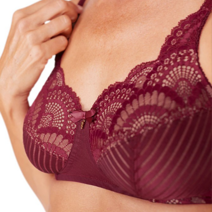 Amoena Karolina Soft Non-Wired Pocketed Mastectomy Bra- Red/Nude 45023