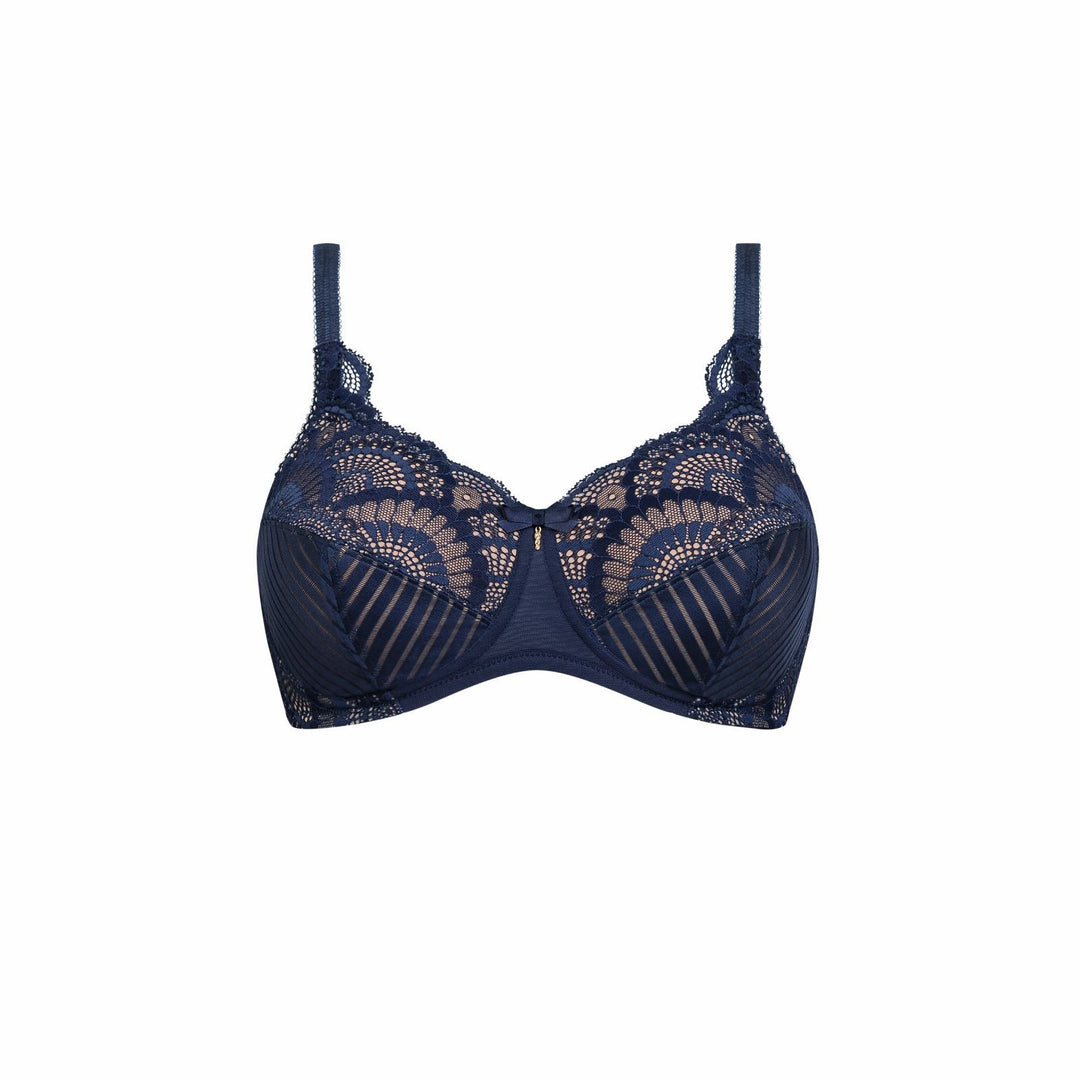 Amoena Karolina Soft Non-Wired Mastectomy Bra-Dark Blue/Nude-44698 - Limited Release