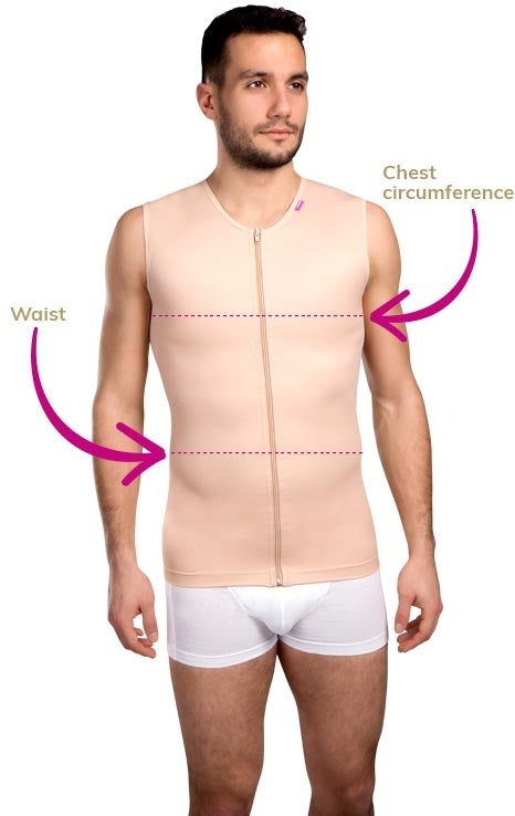 Lipoelastic MTmS Comfort Male Post Surgery Compression Vest - Natural