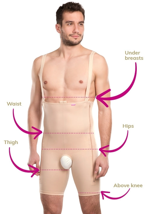 Lipoelastic VFm Comfort Male Post Surgical compression Garment- Black